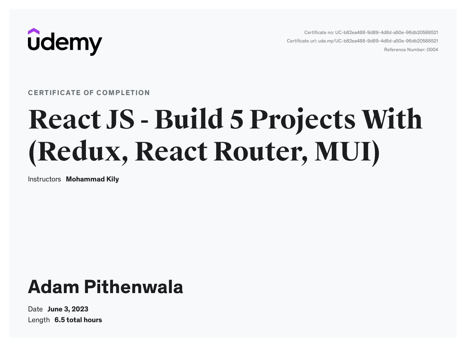 React JS - Build 5 Projects With (Redux, React Router, MUI)